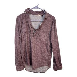 SO Women’s Light Purple Lace Up Long Sleeve Utility Top Size M NWT